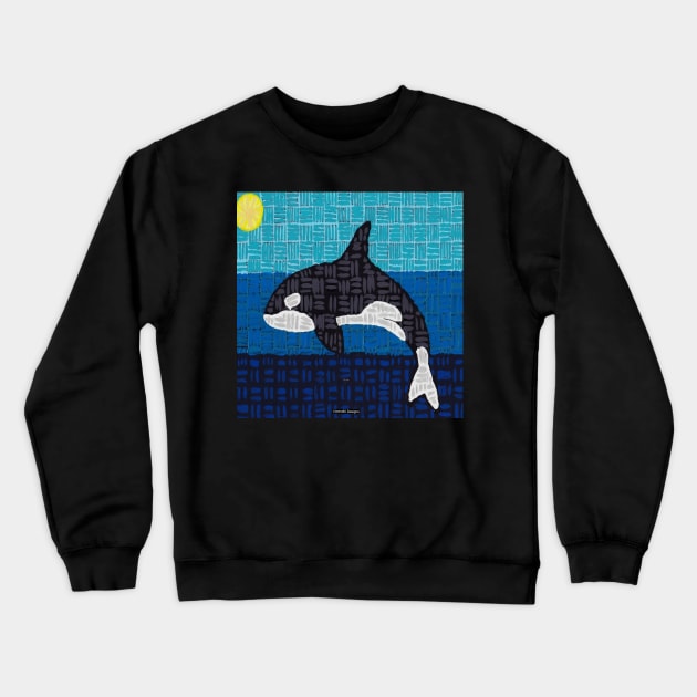 Orca Painting Crewneck Sweatshirt by 13mtm80-Designs